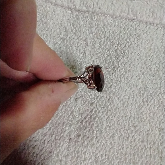 Silvertone brown 🟤 🤎 crystal 🔮 ring 💍7.5 - Picture 4 of 6